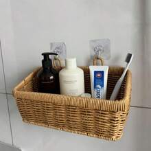 Wall Hanging Storage Basket Container Decorative Basket Hand Woven Kitchen Storage Basket For Garden Flower Pot Living Room - Brown - View 6
