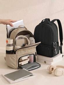 Ransel Multifungsi Berlapis Kain untuk Musim Dingin, Ransel Laptop Wanita 14/15,6 Inci, Ransel Ringan Tahan Air Berkapasitas Besar dan Modis, Satu Tas Serbaguna Multifungsi, Dilengkapi dengan Kompartemen Laptop Terpisah, Kompartemen Berinsulasi, (Cocok untuk Sekolah, Perjalanan, Kebugaran, Aktivitas Luar Ruangan, Kerja, Bisnis) Perlengkapan Penting untuk Kembali ke Sekolah - MultiWarna - View 2