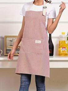 Plaid Waterproof Apron With Deep Pockets, Adjustable Neck And Waist Ties. Suitable For Baking, Grilling, Christmas Tree Decorating, Holiday Entertaining, Christmas Market Stalls, Barista And Hair Salon Work. Machine Washable, Unisex. - Multicolor - View 5