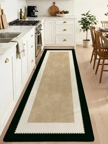 1pc Long Runner Rug, Neutral Sage Brown Kitchen Mat, Long Floor Mat Suitable For Bathroom, Kitchen, Outdoor, Hallway, Bedroom, Living Room, Machine Washable, Easy To Clean Entryway Mat, Non-Slip Bedroom Carpet, Autumn Home Decor Accessory - Multicolor - View 5
