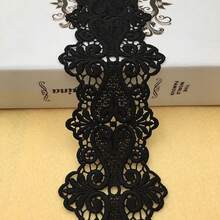 5碼長、8公分寬精緻心形花卉鏤空刺繡蕾絲飾邊，耐用水溶性刺繡手工藝，適用於縫製DIY衣飾裝飾 - A - 查看 6