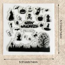 Halloween Clear Silicone Stamp, Pumpkin Witch Ghost For DIY Scrapbooking Card Making Journal Paper Craft Decor - Halloween-1 - View 28