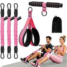 Yoyoapple Upgraded Multifunction Pedal Resistance Band With Handle, 3 Tube Adjustable Resistance Bands, Full Body Fitness Exercise Equipment For Abdomen, Waist, Arm, Core/ABS, Leg, Physical Therapy - Multicolor - View 1