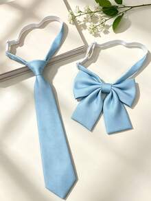 1 Set Women's Solid Color JK Style Zipper Collar & Tie Set - Multicolor - View 9