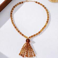 1pc Vintage Elegant Long V-Shape Tassel Necklace Women's Wedding Evening Party Accessory - Long Necklace - View 6