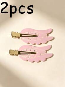 6/2pcs Fashionable Cute Angel Wing Crocodile Hair Clips, Seamless Wear, Suitable For Daily Outings, Versatile And Practical - Multicolor - View 8