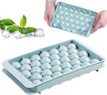 33 Grid Ice Cube Tray With Lid – Round Ice Ball Maker Mould, Easy Release Silicone Tray UK - Mint Blue - View 3