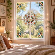 Floral Mandala Window Film, Static Cling Colorful Glass Sticker, Rainbow Glass Decal, Home Kitchen Bathroom Window Decoration - Window Film - View 7