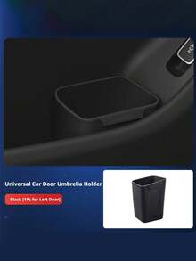 Kotak Penyimpanan Interior Mobil, Organizer Penyimpanan Samping Pintu Mobil Silikon Hitam dengan Tempat Payung dan Tempat Sampah, Aksesoris Mobil (Hitam) - A - View 12