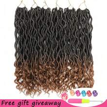 14/18/24 Inch Goddess Locs Crochet Hair, Pre-Looped River Locs With Curly Ends, Bohemian Faux Locs, 1-6 Packs Synthetic Crochet Braids With Installation Tools, Halloween Gift - Multicolor - View 13