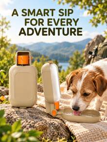 1pc 460ml Portable Dog Water Cup With Hanging Rope, Outdoor Pet Drinking Bottle, Leak-Proof Puppy Water Cup, Suitable For Small, Medium And Large Dogs Walking, Hiking, Camping - Multicolor - View 9