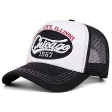1pc Chicago Embroidered Sponge Baseball Cap Outdoor Sun Protection Mesh Hat Suitable For Men & Women Spring Autumn Travel Beach Vacation Sun Hat Trucker Hat - Multicolor - View 11