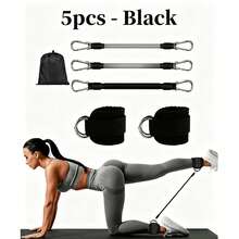 5 pcs Pita Resistensi Kaki Versi Canggih untuk Latihan Kekuatan Kaki dengan Tali Pergelangan Kaki Terikat, Pelatih Lompat Taekwondo, Pita Elastis Resistensi Pergelangan Kaki, Aksesori Gym - MultiWarna - View 4