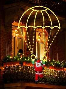 Creative Christmas Santa Parachute Light - USB Powered, 8 Lighting Modes, Colorful Lights To Create Christmas Atmosphere, Essential Christmas Decoration, Suitable For Home Decor, Holiday Gifts And Party Scenes - Parachute Grandpa - View 7