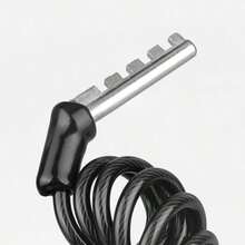 1pc 4-Digit Combination Spring Lock, Compact Steel Cable Wrap Lock, Anti-Theft Lock For Cycling Helmet - Multicolor - View 3