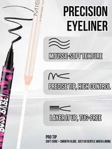 MISSLYN 2Pcs LINER Set, Ultra-Fine, Waterproof, Smudge-Proof, Long-Lasting, One-Stroke Finshed, High-Pigment, Deep Gaze Look, Smooth Texture,Ideal For Girl & Women, Back To School, Commute, Dates, Parties, Halloween,Perfect For Y2K - #Set 1 - View 4