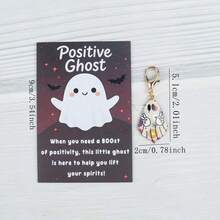 5pcs Halloween Ghost Keychains, Cute & Funny Keychains, Suitable For Halloween Theme Party Decorations, Unique Backpack & Key Pendant - Multicolor - View 7