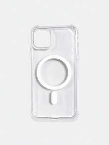 1pc 5-Style Optional Contrast Border Magnetic Large Window Transparent Phone Case, Ins Minimalist Phone Case, Built-In Magnetic Ring Supports Wireless Charging; Covers, A Style Transparent Border / B Style Light Pink Border / C Style Vibrant Orange Border / D Style Classic Black Border / E Style Light Gray Border, Raised Lens Full Coverage Anti-Drop Soft Shell, Minimalist Versatile Fashion Phone Case, Suitable For Personal Use, Birthday Gift Choice; Compatible With IPhone Case - Multicolor - View 61