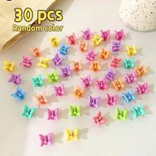 30Pcs Mini Random Brown Matte Butterfly Hair Claw Clips, Small Hair Claws - Multicolor - View 9