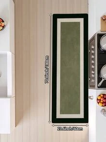 1pc Neutral Sage Green Long Runner Rug, Suitable For Bathroom, Kitchen, Outdoor, Hallway, Bedroom, Living Room, Machine Washable Easy Clean Non-Slip Entryway Mat, Autumn Home Decor Carpet Accessory - Multicolor - View 17