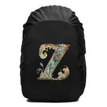 Penutup Hujan Ransel Motif Cetak Huruf Gulir Bunga Dekoratif Vintage, Pelindung Ransel Tali Serut Tahan Air dan Anti Debu, Perlengkapan Outdoor Tahan Lama untuk Mendaki, Berkemah dan Perjalanan - Hitam - View 49