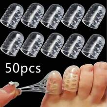 50pcs/Pack Soft Silicone Anti-Friction Elastic Breathable Toe And Finger Protectors - Clear - View 10