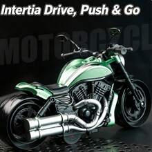 1pc Realistic Motorcycle Model Toy, Inertia Pull Back Toy Vehicle, Detailed Motorcycle Shape, Compact Mini Toy, Fun Interactive Novelty Toy For Teens & Adults (Random Color & Style) - Multicolor - View 8