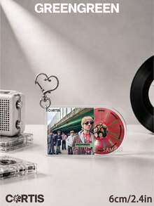 COR-TIS Keychain, GREEN GREEN CD Keychain, RED RED CD Keychain, MUSIC Keychain, JAMES, JUHOON, KEONHO, Fans Merch Goods, Bag Charm, Water Bottle Decoration, Birthday Gift, Party Favor - A - View 4