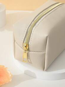 A Stylish Minimalist Portable Waterproof Cute Cosmetic Bag - Grey - View 5