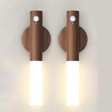 VOLACI 2 Buah Lampu Sensor LED Pintar, Dapat Diisi Ulang USB, Mini Kompak, 3 Warna yang Dapat Diatur, Pemasangan Mudah, Lampu Sensor yang Dipasang di Dinding, Lampu Malam Samping Tempat Tidur, Dengan Sensor Gerak, Cocok untuk Tangga, Kamar Tidur, Lorong, dan Ruang Tamu Sehari-hari - lampu kayu - View 11