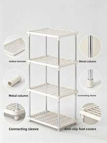 4 Layer Storage Rack, A Standalone Storage Rack For Bedroom, Kitchen, And Living Room Accessories, Suitable For Home Organization And Storage, As Well As Bathroom Storage. - View 6