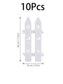 5Pcs Christmas Tree Fence Christmas Tree Blocker Deer And Snowflake Cutout Pattern, White PVC Material. Tree Protectors Barrier For Wedding Party Decor Home Decor,Christmas Home Decorations, Outdoor Garden Decorations, Christmas Ornaments - Multicolor - View 12
