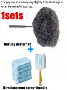 Telescopic Microfiber Ceiling Fan Duster, Adjustable Length 13 To 31.5 Inches, Washable, Suitable For High Ceilings, Furniture And Car Cleaning, Multi-Functional Dusting Fan, Easily Clean Home Item Dust, Cleaning Tool - Multicolor - View 16