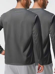 HOTSUIT 2pcs/Set Men's Long Sleeve Sauna Tops, Spring New Sports Wear, With Adjustable Buckle, Suitable For Gym And Workout, Holiday Gift - Dark Grey - View 6