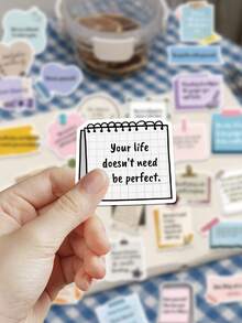 50pcs Encouraging Message Text Stickers For Decorating Switches, Water Bottles, Laptops, Phone Cases, Tablets, Luggage, Journals, Notebooks, Diaries, Scrapbooks, Planners, Guitars, Skateboards - Encouraging Comment Text - View 5