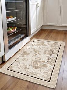 DAJIANG 1pc Vintage Floral Runner Rug, Kitchen Mat, Suitable For Bathroom, Kitchen, Outdoor, Hallway, Bedroom, Living Room, Machine Washable, Easy To Clean, Non-Slip Entryway Mat, Autumn Home Decor Rug Accessory - Multicolor - View 5