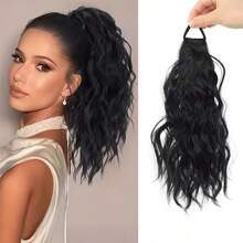Wig Ekstensi Rambut Ekor Kuda 12 inci, Rambut Ekor Kuda Bergelombang Keriting dengan Karet Elastis, Ekor Kuda Bergelombang Mengembang untuk Wanita - MultiWarna - View 11