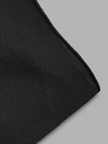Women's Black Asymmetric Cape Blouse & White High Waisted Pencil Skirt Two Pieces Set, Spring/Summer Office & Party Wear - Black - View 4