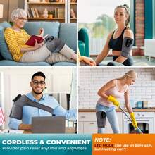 Hailicare Heated Knee Support Band With Smart LED Controller, Electric Knee Heating Pad, Adjustable Warm Knee Support Strap, Unisex, Suitable For Home, Office And Daily Comfort - Grey - View 2