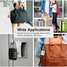 1pc 3 Digit Combination Padlock, Resettable Password Lock, Small Portable Code Lock For School Locker Dormitory Gym Cabinet Suitcase Backpack Toolbox, Color & Style Random - Combination Lock - View 9