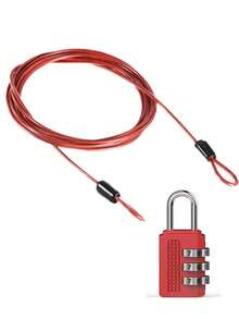 Gembok Kombinasi Kabel Baja Panjang, Kabel Baja Lunak 1,5m dengan Set Gembok Kombinasi, Cocok untuk Koper, Skuter, Helm, Penutup Mobil, dan Kunci Anti-Pencurian Kaca Depan - MultiWarna - View 19