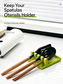 1/2pcs Multi-Slot Kitchen Spoon Rack, Thickened PP Countertop Utensil Holder, Heat-Resistant Spatula Rack, Hanging Cooking Tool Storage Organizer For Kitchen Countertop - Multicolor - View 9