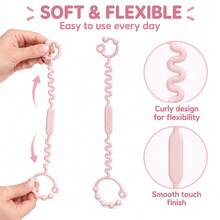 5pcs Silicone Anti-Lost Straps For Stroller, Flexible Baby Toy Tether & Bottle Holder, Multi-Use Stroller - Multicolor - View 4