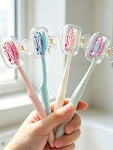 Colorful Wave Sardine Pattern Toothbrush Cover, Transparent Travel Toothbrush Storage Box, Toothbrush Head Protective Clip, Toothbrush Storage Clip, Toothbrush Dust-Proof Protective Cover, Portable Design, Suitable As Gift For Couples, Friends, Family, Teachers, Travel Enthusiasts, Home, Dorm, Vacation Essentials, Suitable For Birthday Gift, Holiday Gift, Wedding Accessory, Halloween, Christmas - Multicolor - View 2