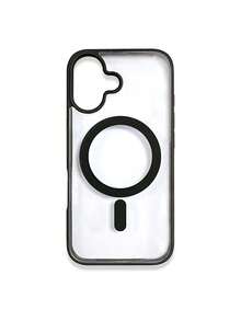 1pc 5-Style Optional Contrast Border Magnetic Large Window Transparent Phone Case, Ins Minimalist Phone Case, Built-In Magnetic Ring Supports Wireless Charging; Covers, A Style Transparent Border / B Style Light Pink Border / C Style Vibrant Orange Border / D Style Classic Black Border / E Style Light Gray Border, Raised Lens Full Coverage Anti-Drop Soft Shell, Minimalist Versatile Fashion Phone Case, Suitable For Personal Use, Birthday Gift Choice; Compatible With IPhone Case - Multicolor - View 13