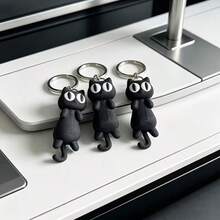 3D Printed Cute Big Eye Cat Keychain, 1pc Durable PLA Plastic, Fantasy Theme Design, Movable Backpack Pendant, Small Decorative Item, Suitable For Desk, Phone, Car, Etc., Can Be Used As Keychain Pendant, Suitable For Various Holidays - Multicolor - View 9