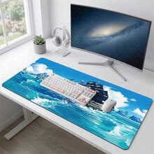 Sailing Fleet Ocean Pattern Gaming Mouse Pad, Non-Slip Rubber Desk Mat, Smooth Glide Surface, Suitable For PC Laptop Office Home, Ocean Abstract Art Decor, Back To School Supplies - A - View 7