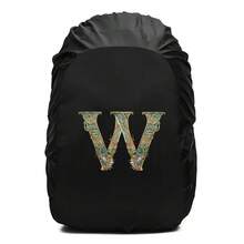 Penutup Hujan Ransel Motif Cetak Huruf Gulir Bunga Dekoratif Vintage, Pelindung Ransel Tali Serut Tahan Air dan Anti Debu, Perlengkapan Outdoor Tahan Lama untuk Mendaki, Berkemah dan Perjalanan - Hitam - View 105