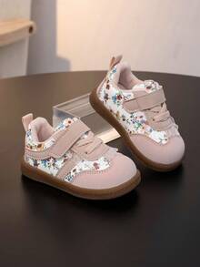 A Pair Of Girls' Lace-Trimmed Sneakers, Soft-Soled Toddler Shoes, Perfect For Spring And Autumn. - Pink - View 6