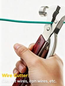 1 Pc Multi‑Function Folding Claw Hammer Multi‑Tool, Anti‑Rust Impact‑Resistant Safety Lock Portable Utility Pliers,Survival Tool For Camping Car Emergency Home Repair, Silver‑Red Wood Grain Integrated Hammer‑Plier Shape With Nail Puller & Gear Jaw - A - View 7